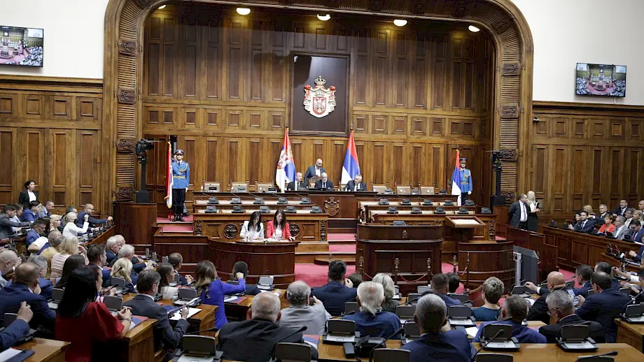 Poslanici tokom zasijedanja Narodne Skupštine Srbije. Illustration, Serbian parliament. Photo: EPA-EFE/ANDREJ CUKIC