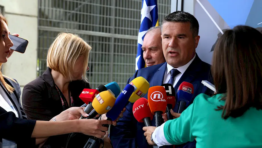 Galić na konferenciji za novinare. Foto: gran.pol.gov.ba