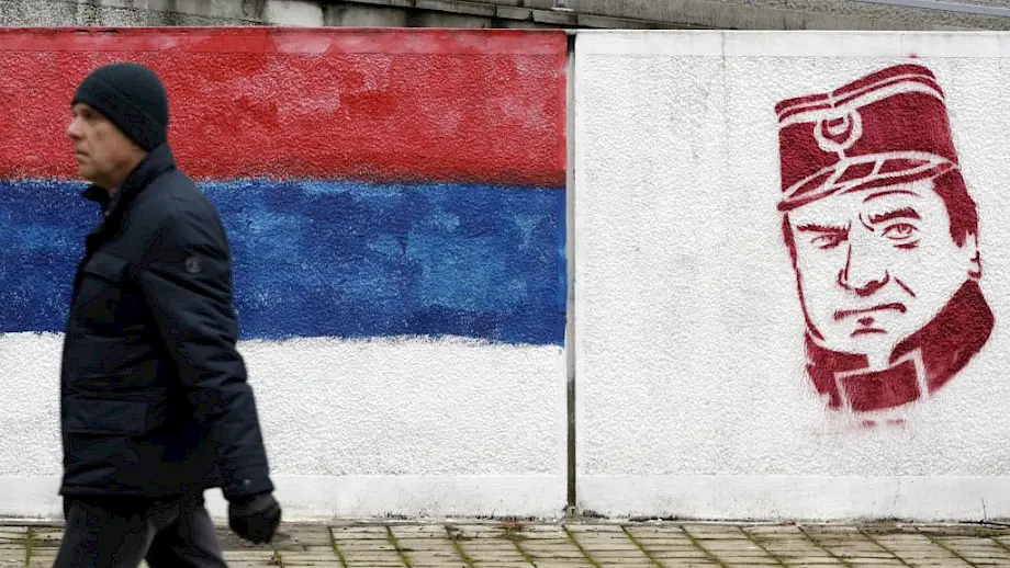 Mural posvećen Ratku Mladiću u centru Beograda. Foto:EPA-EFE/ANDREJ CUKIĆ.