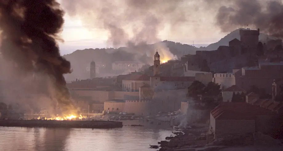 Dubrovnik tokom napada JNA. Foto: EPA/PETER NORTHALL