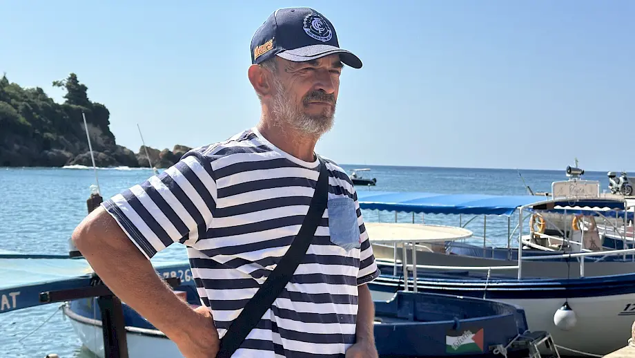 Vlasnik turističke barke iz Ulcinja, Bećir Idrizaga. Foto: BIRN/Jovana Damjanović