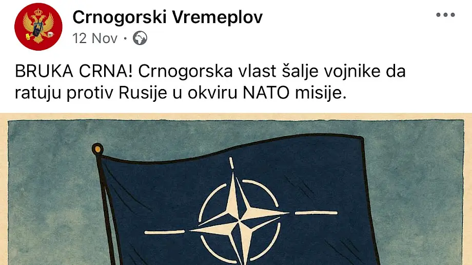 Vijest koju je objavila stranica Crnogorski vremeplov. Foto: Facebook/Screenshot