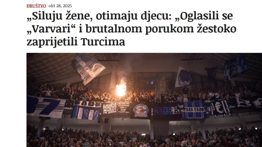 Tekst objavljen na portalu „Borba“. Foto: Screenshot/Borba.me